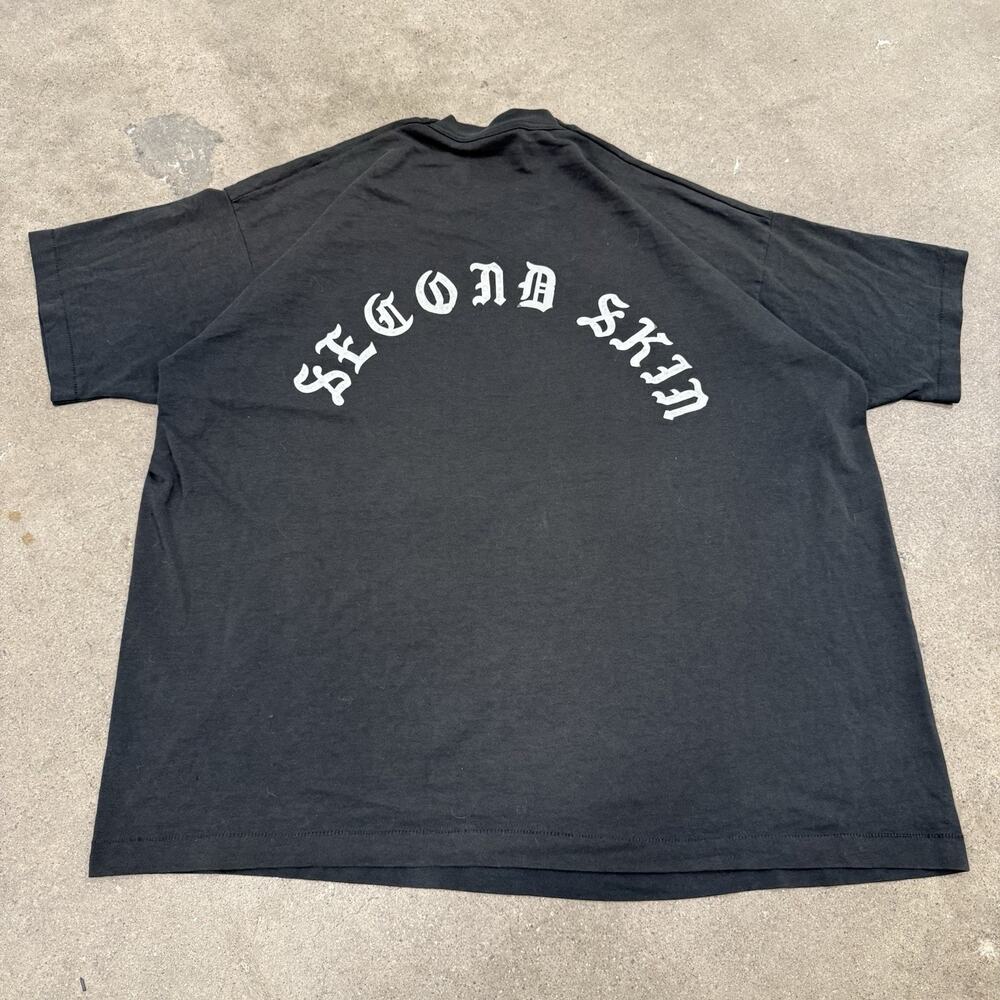 VINTAGE 90s RARE SECOND SKIN GOTHIC ROCK DEATH BAND BLACK 2XL T SHIRT